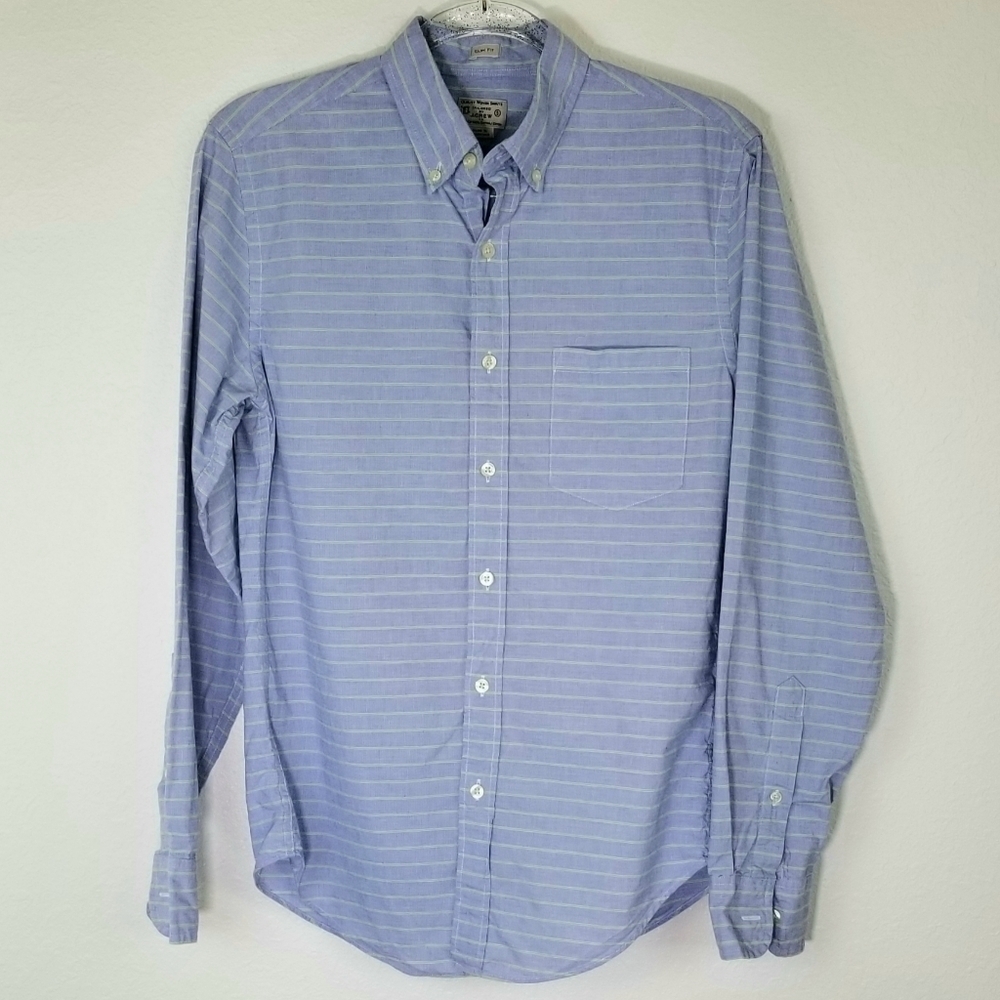 J. CREW Button-Down Slim Fit Blue/Green Shirt, S
